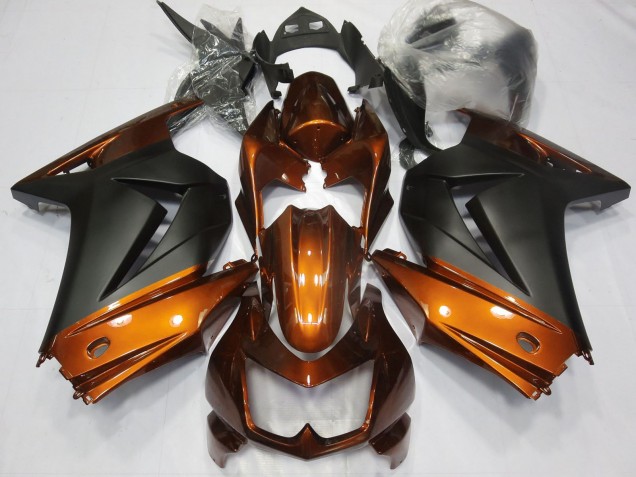 2008-2012 Kawasaki Ninja 250 Motorcycle Fairings - Orange Matte Black Canada Websites