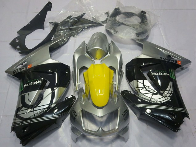 2008-2012 Kawasaki Ninja 250 Motorcycle Fairings - Silver Yellow Glossy Black Canada Websites