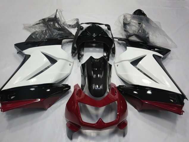 2008-2012 Kawasaki Ninja 250 Motorcycle Fairings - White Red Glossy Black Canada Websites