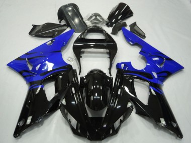 2000-2001 Yamaha R1 Motorcycle Fairings - Blue Glossy Black Flame Canada Websites