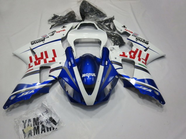 2000-2001 Yamaha R1 Motorcycle Fairings - White Blue Red Fiat Motul Canada Websites