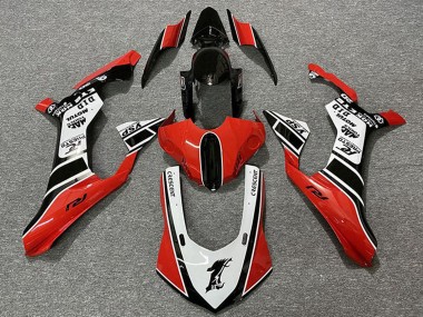 2015-2019 Yamaha R1 Motorcycle Fairings - White Red Glossy Black Motul YSP Canada Websites