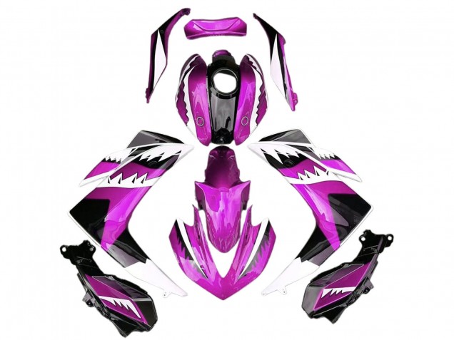 2015-2018 Yamaha R3 Motorcycle Fairings - Pink White Glossy Black Shark Canada Websites