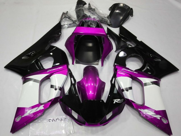 1998-2002 Yamaha R6 Motorcycle Fairings - Purple White Glossy Black Canada Websites