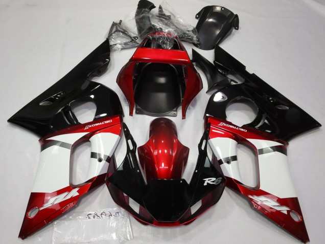 1998-2002 Yamaha R6 Motorcycle Fairing - Red White Glossy Black Canada Websites