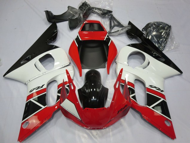 1998-2002 Yamaha R6 Motorcycle Fairings - Red White Glossy Black OEM Style Canada Websites