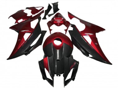 2008-2016 Yamaha R6 Motorcycle Fairings - Red Black Carbon Fiber Style Canada Websites