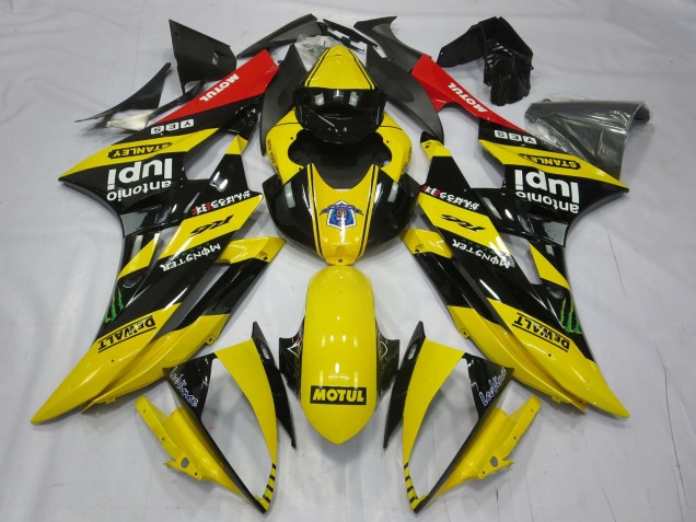 2006-2007 Yamaha R6 Motorcycle Fairings - Yellow Black Red Motul Monster Canada Websites