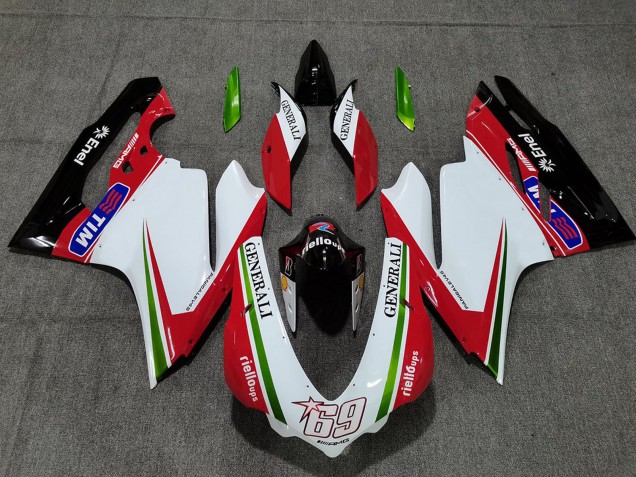 2015-2020 Ducati 959 1299 Motorcycle Fairings - White Red Green Glossy Black Generali Tim 69 Canada Websites