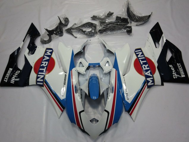 2011-2014 Ducati 1199 Motorcycle Fairings - White Light Blue Red Black Martini Canada Websites