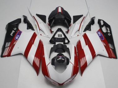 2007-2014 Ducati 848 1098 1198 Motorcycle Fairing - White Red Glossy Black Canada Websites
