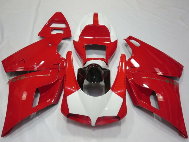 1993-2005 Ducati 916 Motorcycle Fairings - Red White Glossy Black Performance Canada Websites