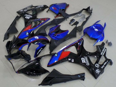 2009-2014 BMW S1000RR Motorcycle Fairings - Blue Red Glossy Black Castrol Canada Websites