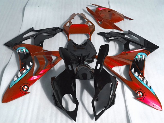 2017-2018 BMW S1000RR Motorcycle Fairings - Red Glossy Black Shark Canada Websites