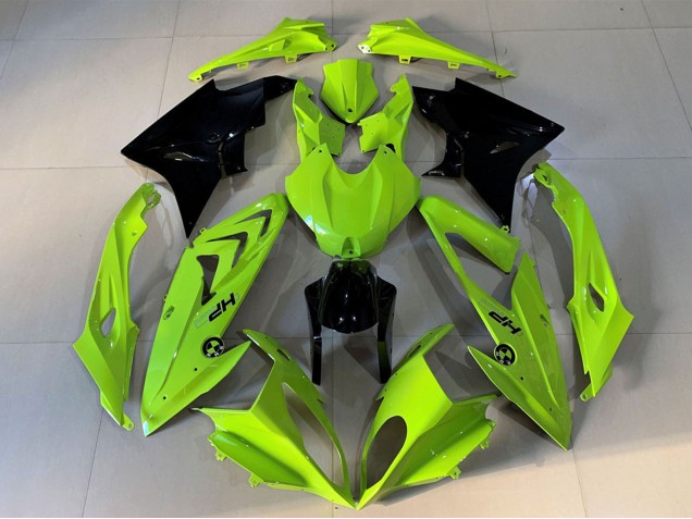 2009-2014 BMW S1000RR Motorcycle Fairings - High Viz Yellow Glossy Black HP Canada Websites