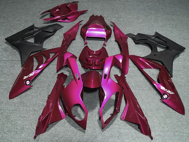 2009-2014 BMW S1000RR Motorcycle Fairings - Dark Hot Pink Matte Black Canada Websites