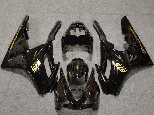 2006-2008 Triumph Daytona 675 Motorcycle Fairings - Glossy Black Gold Decals Canada Websites