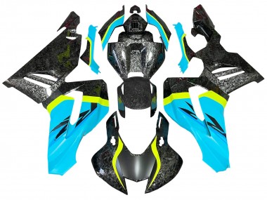 2020-2023 Honda CBR1000RR-R Motorcycle Fairings - Light Blue Yellow Black Forged Carbon Fiber Canada Websites