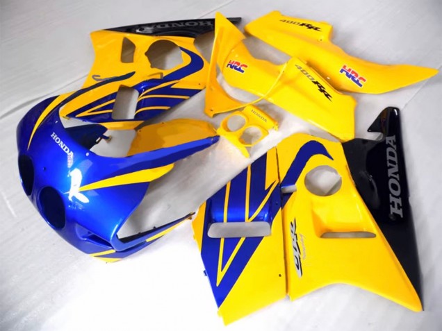 1987-1989 Honda CBR400RR NC23 Motorcycle Fairings - Yellow Blue Glossy Black Canada Websites