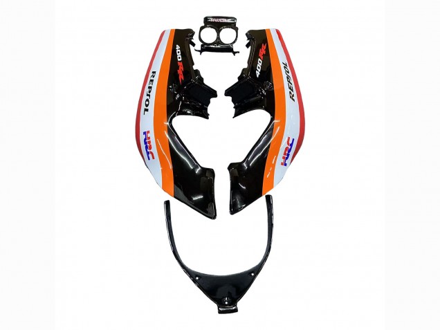 1987-1989 Honda CBR400RR NC23 Motorcycle Fairings - Orange White Red Glossy Black Repsol HRC Canada Websites