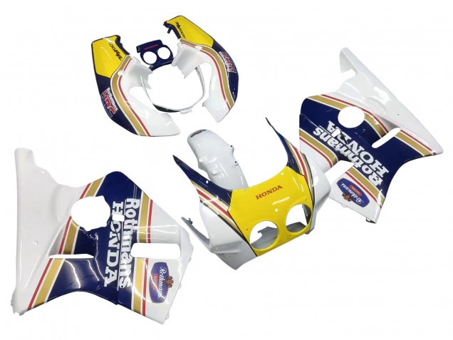1987-1989 Honda CBR400RR NC23 Motorcycle Fairings - White Yellow Blue Rothmans Canada Websites