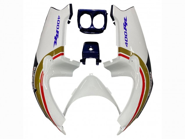 1990-1999 Honda CBR400RR NC29 Motorcycle Fairings - White Gold Red Dark Blue Rothmans Canada Websites