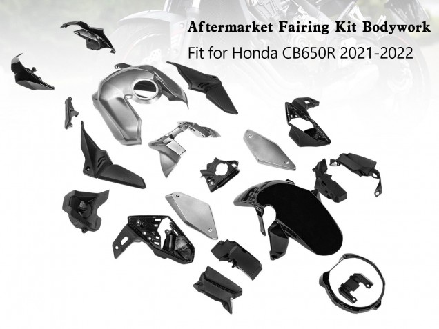 2019-2022 Honda CB650R Motorcycle Fairings - Silver Black Canada Websites