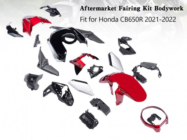 2019-2022 Honda CB650R Motorcycle Fairings - Black Red Silver Canada Websites