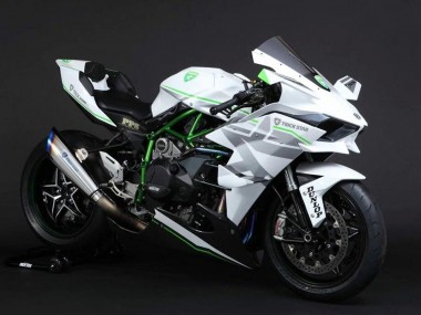 2015-2022 Kawasaki Ninja H2 Motorcycle Fairings - White Silver Green Canada Websites