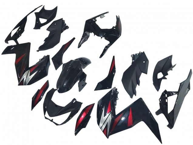2015-2016 Kawasaki Z250/Z300 Motorcycle Fairings - Glossy Black Red Silver Canada Websites