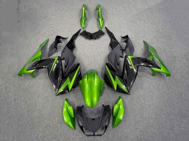2015-2016 Kawasaki Z250/Z300 Motorcycle Fairings - Green Glossy Black Canada Websites