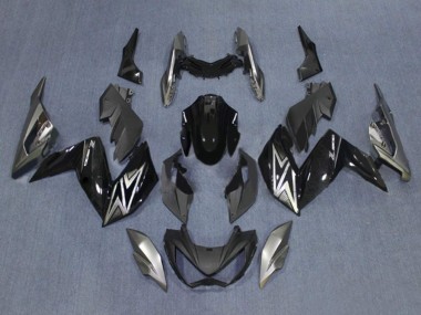 2015-2016 Kawasaki Z250/Z300 Motorcycle Fairings - Glossy Black Silver Canada Websites