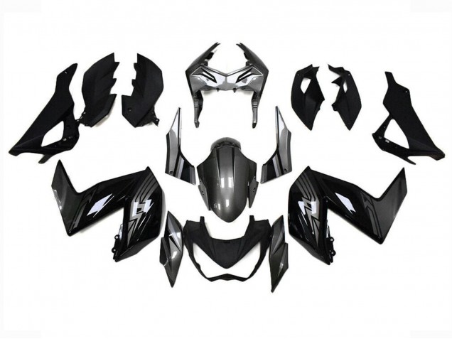 2015-2016 Kawasaki Z250/Z300 Motorcycle Fairings - Glossy Black Grey Canada Websites