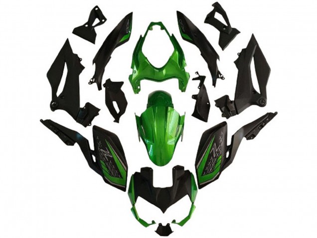 2018-2024 Kawasaki Z400 Motorcycle Fairings - Green Matte Black Canada Websites