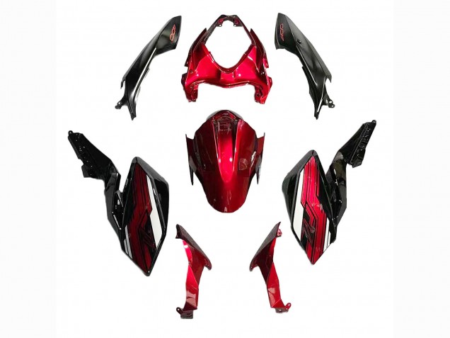 2018-2024 Kawasaki Z400 Motorcycle Fairings - Candy Red Glossy Black Canada Websites