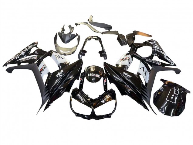 2010-2016 Kawasaki Z1000SX Motorcycle Fairings - Glossy Black Gold White Mobil West Canada Websites