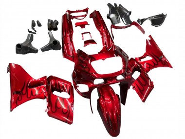 1998-2003 Kawasaki ZZR600 Motorcycle Fairings - Red with Black Flame Canada Websites