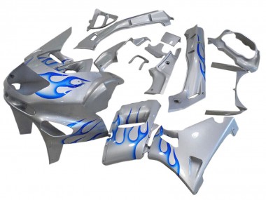 1998-2003 Kawasaki ZZR600 Motorcycle Fairings - White Blue Flame Canada Websites