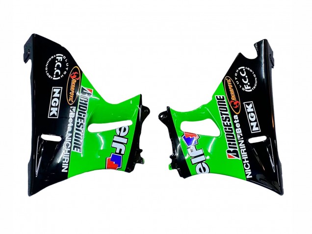 1993-2007 Kawasaki ZZR400 Motorcycle Fairings - Green Glossy Black Green Monster Elf Touch4 Bridgestone Canada Websites