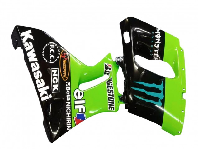 1998-2003 Kawasaki ZZR600 Motorcycle Fairings - Green Glossy Black Blue Monster Elf Touch4 Bridgestone Canada Websites
