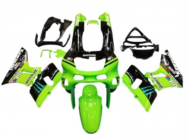 1998-2003 Kawasaki ZZR600 Motorcycle Fairings - Green Glossy Black Blue Monster Elf Touch4 Bridgestone Canada Websites