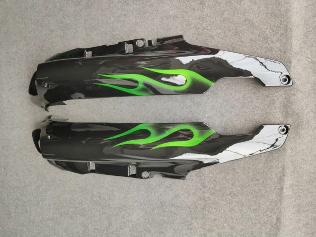 1993-2003 Kawasaki ZZR1100 Motorcycle Fairings - Glossy Black Green Flame Canada Websites
