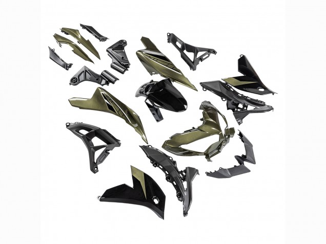 2022-2025 Kawasaki Versys 650 Motorcycle Fairings - Dark Green Black Canada Websites