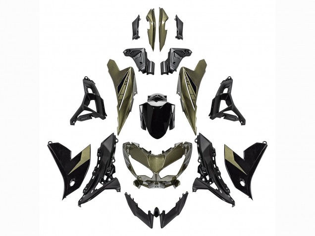 2022-2025 Kawasaki Versys 650 Motorcycle Fairings - Dark Green Black Canada Websites