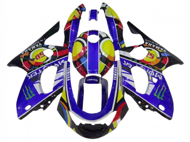 1996-2007 Yamaha YZF600R Thundercat Motorcycle Fairings - Blue Black White Yellow Monster 46 Canada Websites