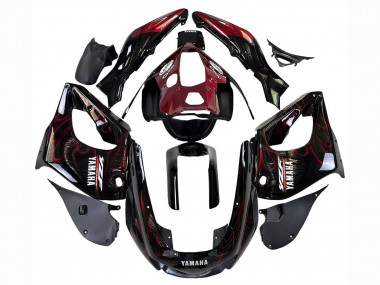 1997-2007 Yamaha YZF 1000R Thunderace Motorcycle Fairings - Black with Dark Red Flame Canada Websites