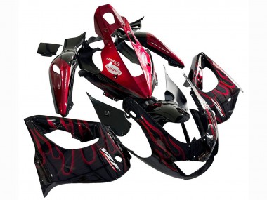 1997-2007 Yamaha YZF 1000R Thunderace Motorcycle Fairing Kits - Black with Red Flame Canada Websites