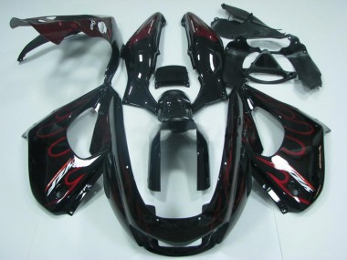 1997-2007 Yamaha YZF 1000R Thunderace Motorcycle Fairing - Black with Red Flame Canada Websites