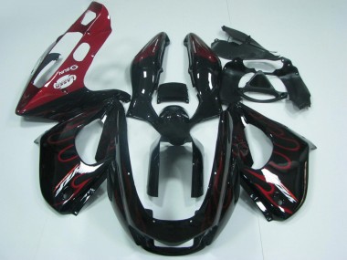 1997-2007 Yamaha YZF 1000R Thunderace Motorcycle Fairings - Black with Red Flame Canada Websites