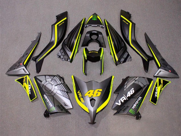2012-2014 Yamaha TMAX530 Motorcycle Fairings - Matte Grey Yellow Monster 46 Canada Websites